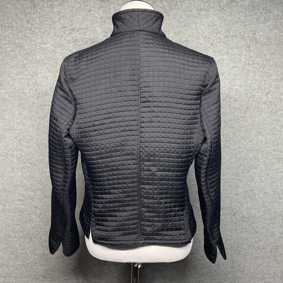 Harve Benard/Benard Holtzman Women Med Black Quilted Open Jacket Structured - Picture 4 of 7